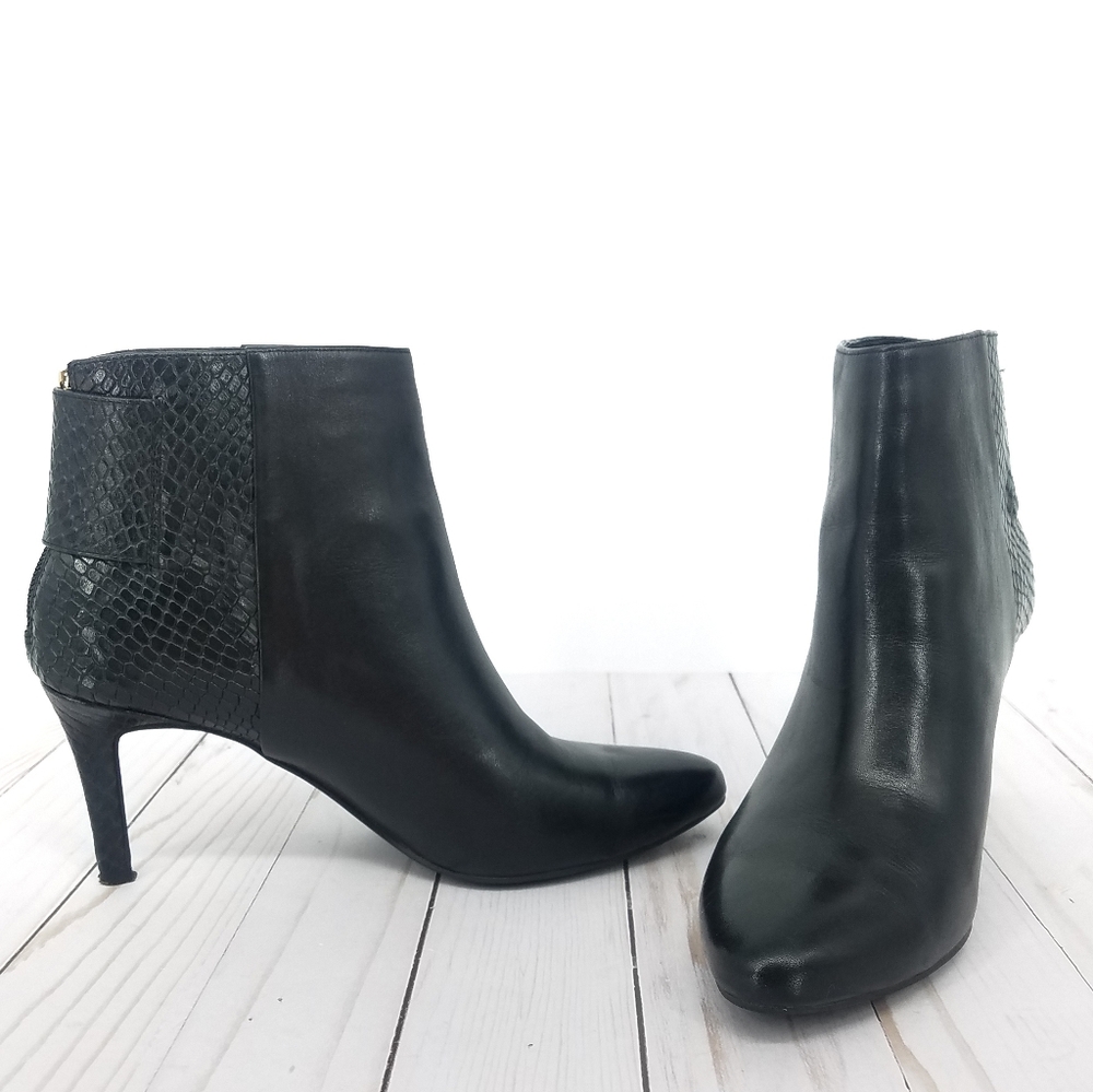 ❣SOLD❣Cole Haan Black Claremont Snakeskin Bootie - Picture 5 of 8